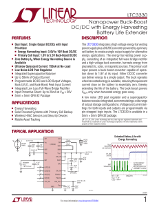 LTC3330 Nanopower Buck-Boost DC/DC with Energy Harvesting