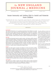 (2016) Innate Immunity and Asthma Risk in Amish and Hutterite