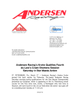 Andersen Racing`s Krohn Qualifies Fourth As Lara`s Crash Shortens