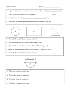 Geometry review for final w errors