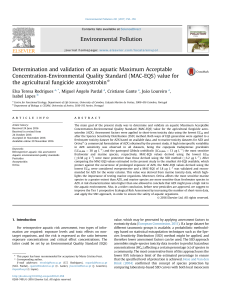 Determination and validation of an aquatic Maximum