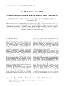 Disorders of gastrointestinal motility: Towards a new classification1