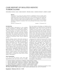 CASE REPORT OF ISOLATED HEPATIC TUBERCULOSIS