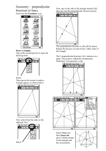 Geometry – perpendicular bisectors to lines.