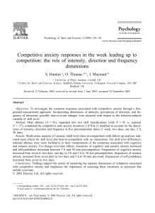 Competitive anxiety responses in the week leading up to competition