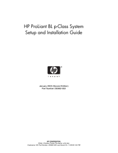 HP ProLiant BL p-Class System Setup and Installation Guide