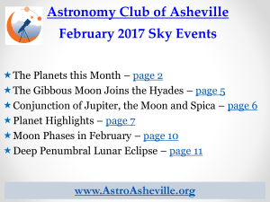 Astronomy Club of Asheville February 2017 Sky Events