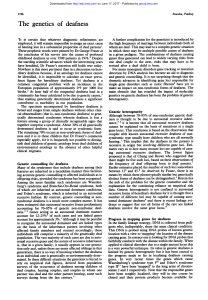 The genetics of deafness - Archives of Disease in Childhood