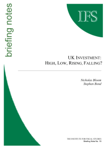 UK Investment: High, Low, Rising, Falling?