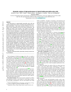 Atomistic origins of high-performance in hybrid halide perovskite