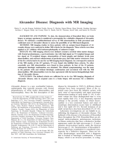 Alexander Disease: Diagnosis with MR Imaging