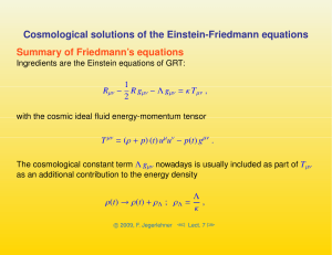 Cosmological solutions of the Einstein