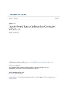 Liability for the Torts of Independent Contractors in California