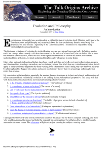 Evolution and Philosophy