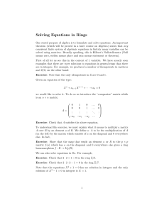 Solving Equations in Rings