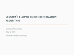 Lenstra`s Elliptic Curve Factorization Algorithm - RIT