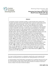 Working Paper Number 168 April 2009