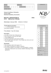 A-level Human Biology Question paper Unit 2 - Making Use of
