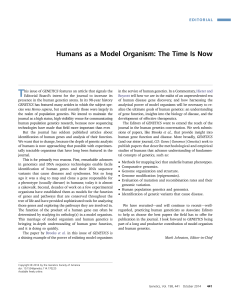 Humans as a Model Organism: The Time Is Now