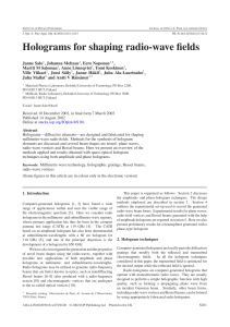 Holograms for shaping radio