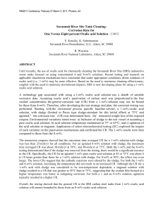 Corrosion Rate for One Versus Eight Percent Oxalic Acid Solution