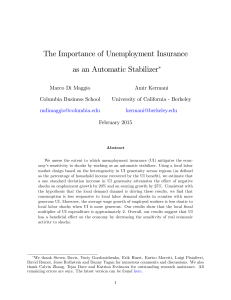The importance of unemployment insurance as an automatic stabilizer