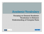 Academic Vocabulary - College of Education