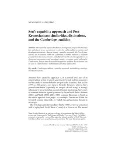 Sen`s capability approach and Post Keynesianism: similarities