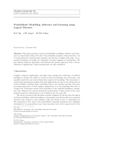 Probabilistic Modelling, Inference and Learning using Logical