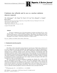 Cadmium zinc telluride and its use as a nuclear radiation detector