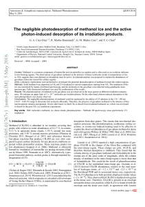 The negligible photodesorption of methanol ice and the active