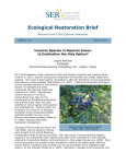 Ecological Restoration Brief - SER - Society for Ecological Restoration