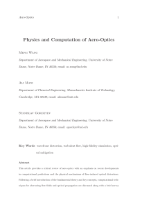 Physics and Computation of Aero-Optics