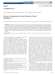 Ancestry Assessment Using Random Forest Modeling