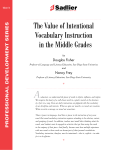 The Value of Intentional Vocabulary Instruction in the Middle Grades