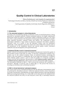Quality Control in Clinical Laboratories