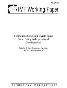 Setting up a Sovereign Wealth Fund: Some Policy and