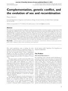 Complementation, genetic conflict, and the evolution of sex