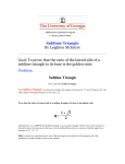 Sublime Triangle By Leighton McIntyre Goal: To prove that the ratio