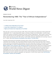 Article 1- 1960 Year of African Independence