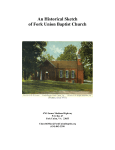 An Historical Sketch of Fork Union Baptist Church