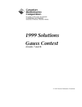 1999 - Gauss - CEMC - University of Waterloo