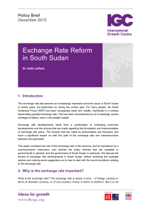 Exchange Rate Reform in South Sudan