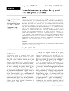 Trade-offs in community ecology: linking spatial scales and species