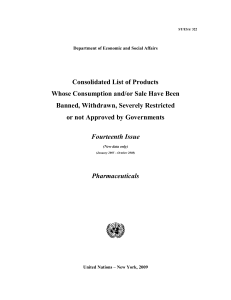 Consolidated List of Products Whose Consumption and/or Sale