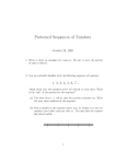 Patterned Sequences of Numbers Handout