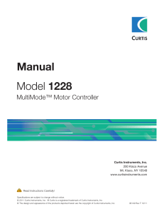 Manual Model 1228 - Curtis Instruments