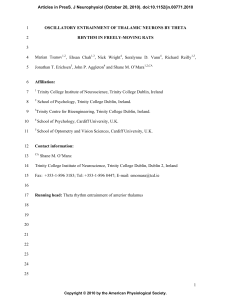 1 OSCILLATORY ENTRAINMENT OF THALAMIC NEURONS BY