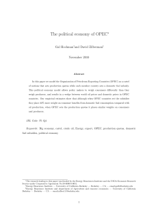 The political economy of OPEC - Department of Agricultural
