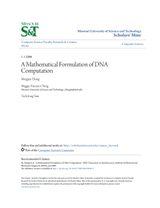 A Mathematical Formulation of DNA Computation